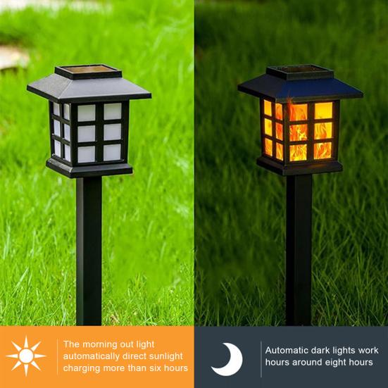 2/6 шт. Газонные лампы мерцающее пламя солнечные фонарики IP65 водонепроницаемый простая установка автоматическое включение/выключение уличные солнечные садовые светильники