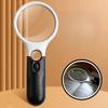 Handheld 45X Magnifying Glass 3LED Light Coins Stamps Magnifier Jewelry Loupe  Kids Seniors Reading