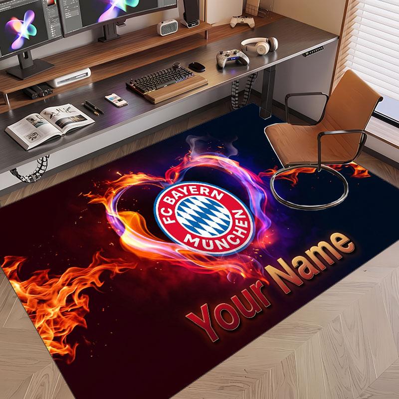 Custom Rug Bayern Munich Pattern Print Name Text Soft Non‑Slip Floor Carpet for Home Indoor Decoration