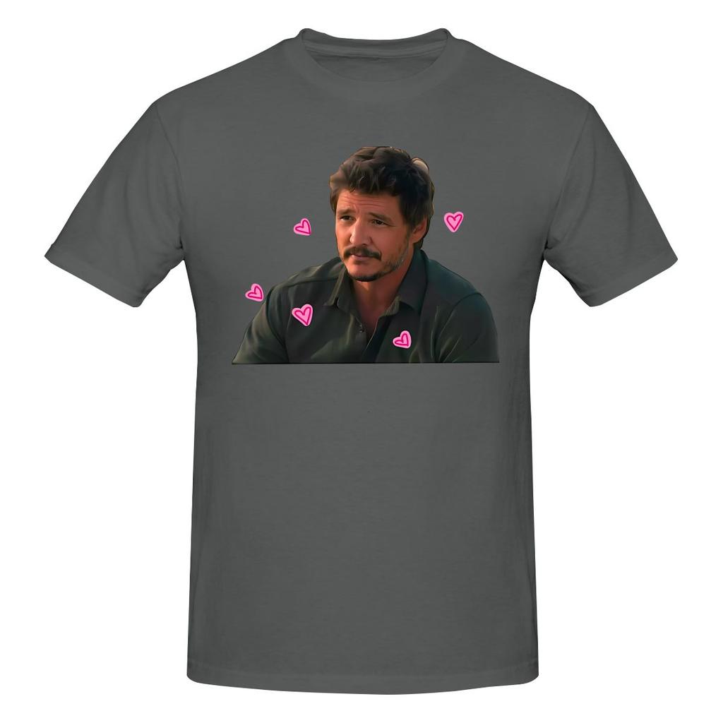 Pedro Pascal With Hearts Long Style Tshirt Niche Personality Fashion Sense Shirt