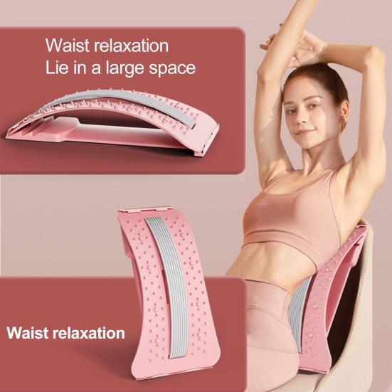 Back Stretcher Waist Trainer Adjustable Cervical Spine Lower Back Neck Pain Relief Massager Cushion Arch Lumbar Back Cracker Board Stretching Device