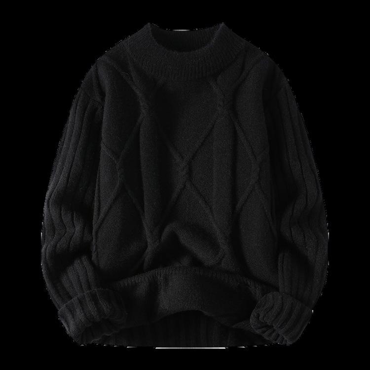 Свитер мужской осенне-зимний для пары, свободный толстый свитер, полуводолазка, вязаный свитер, ленивый витой свитер