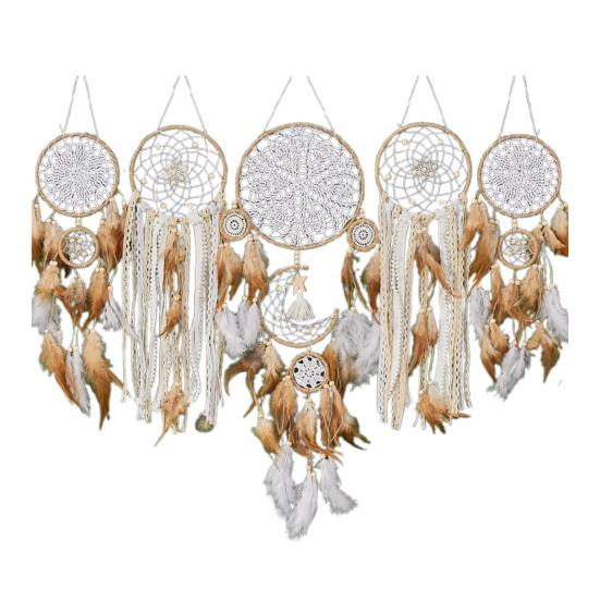 5 шт./компл. перо ловец снов домашний офис гостиная спальня настенное искусство бохо ручная работа тканый подвесной ловец снов украшение орнамент кулон