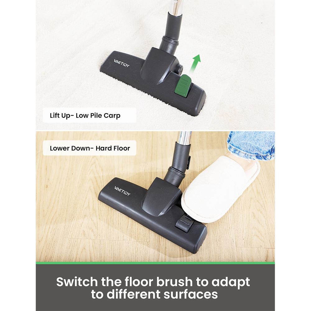 Vactidy C6 Corded Vacuum Cleaner, 18kPa Powerful Suction, 800ml Dust Box, with 7m Cable, 600W Motor, HEPA Filter