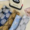 New Floral Socks In Autumn And Winter Japanese Retro Relief Series Tube Ladies Socks Harajuku Style Ins Fashion Pile Cotton Socks
