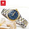 OLEVS Quartz Watch for Women Luxury Waterproof Luminous Stainless Steel Watches Big Numeral Dual Calendar Ladies Wristwatch