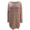 Women Autumn Oversized Sweater Elegant O-Neck Long Sleeve Striped Splicing Color Pocket Loose Pullover Elegant Knitting Jumper