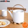 Smith & Shoe Arrosoir White Porcelain Teapot with Strainer, Ceramic Teapot (1L)