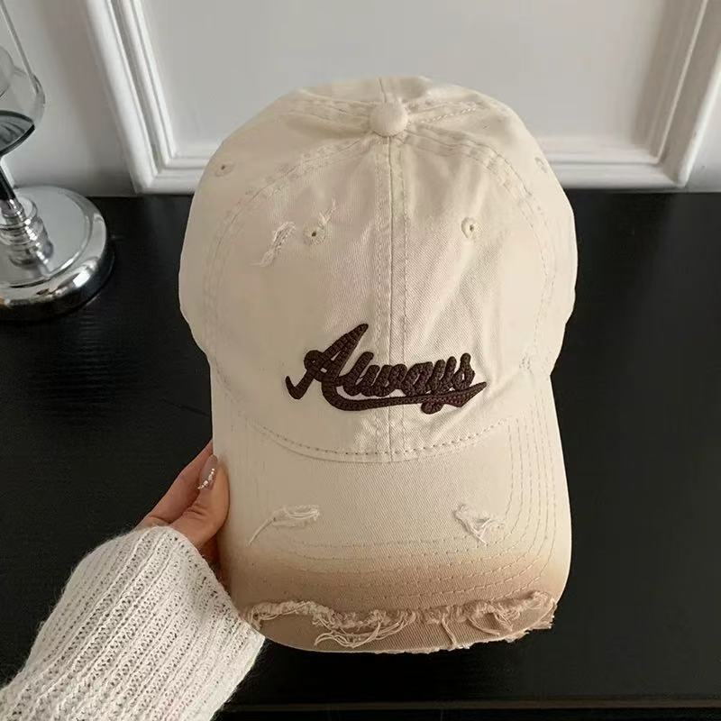 Gradual change brim three-dimensional letter embroidery edging baseball cap men and women couples fashion personality versatile baseball cap tide
