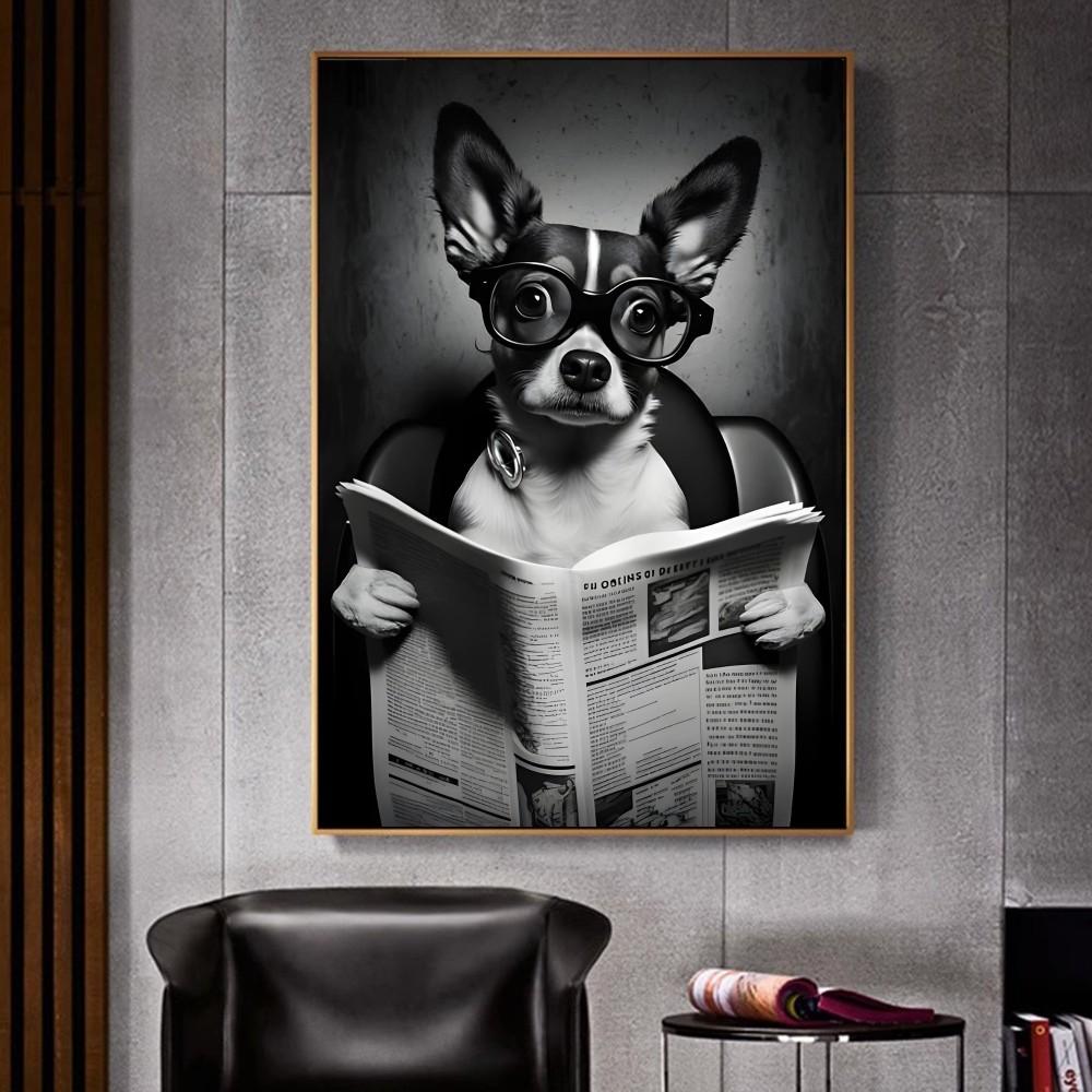 Шимпанзе, кошка, собака, жираф, животное, идущее в туалет. Плакат для домашнего интерьера, украшения. Высококачественная бумага. Плакат для настенного исследования. Домашняя гостиная.