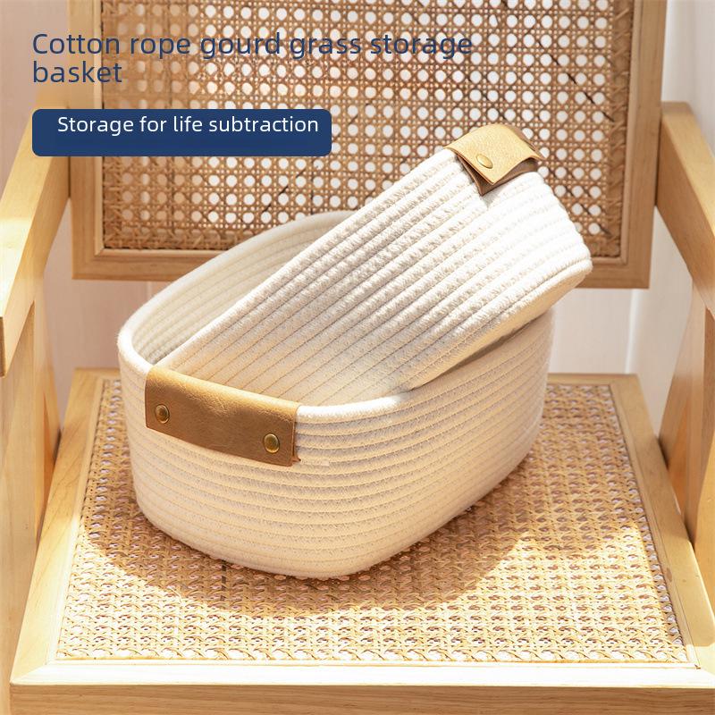 Cotton Rope Woven Multifunctional Storage Basket for Household Items, Snacks, and Sundries