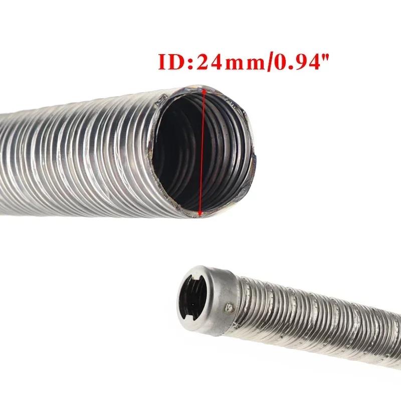 60cm-300cm 22/24mm Dual-layer Heater Exhaust Pipe Parking Heater Fuel Tank Exhaust Pipe Air Heater Tank For Car Air Diesels Heate