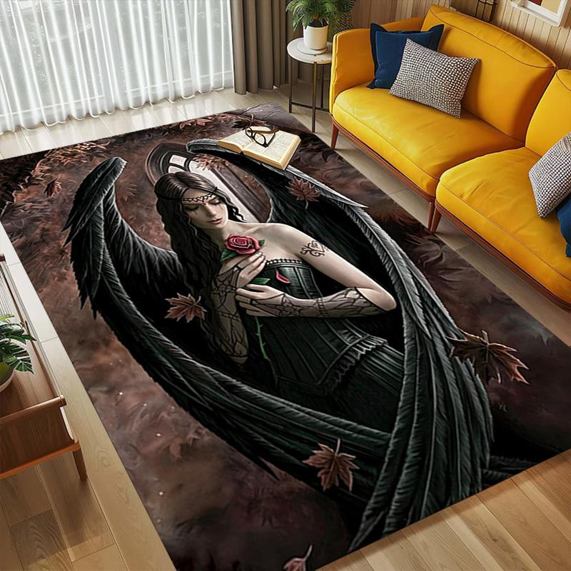Dark Angel Living Room Nonslip Area Rug Soft Carpet For Bedroom Game Playroom Sofa Office Home Decor Doormat Christmas Gift
