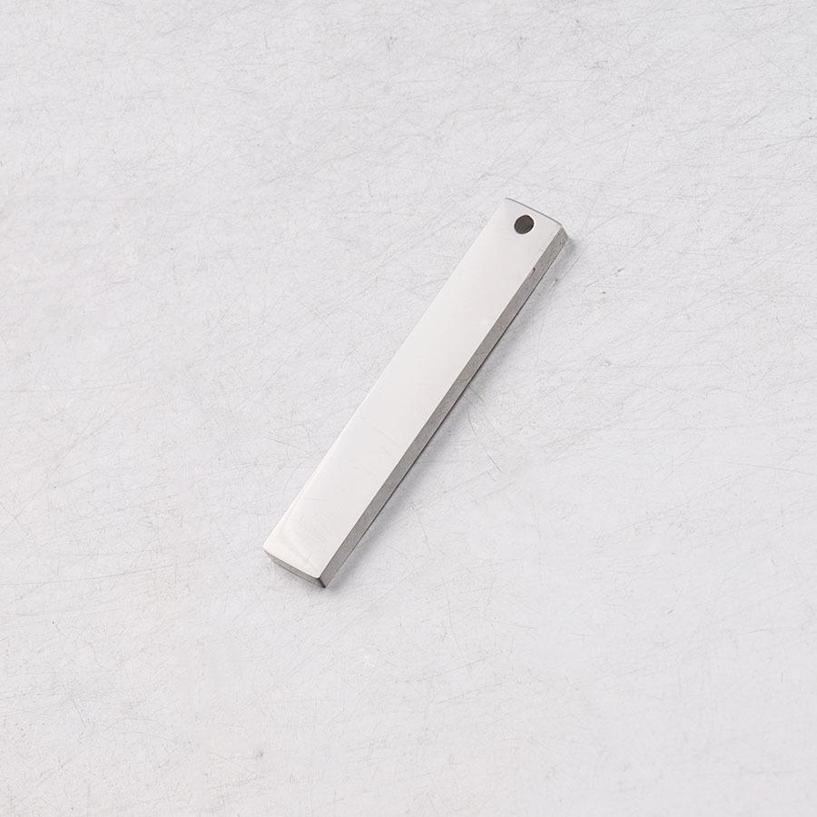 Прямоугольный зеркальный кулон из нержавеющей стали, глянцевая бирка своими руками, 2x6x35 мм