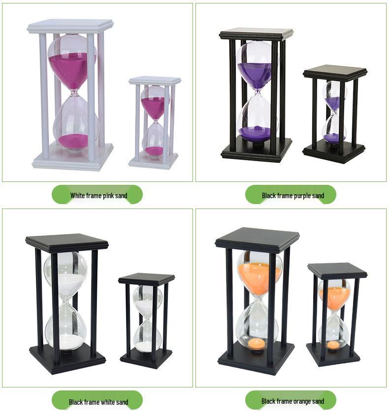 Multicolor Wooden Hourglass: 5/15/30 Minute Timer for Kids' Brushing & Creative Decor