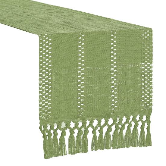 Вязаная скатерть ручной работы в деревенском стиле с кисточками, хлопок