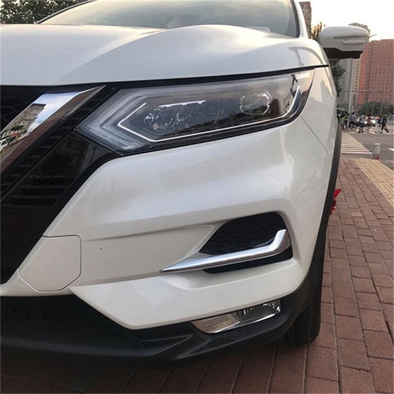 For Nissan Qashqai J11 2018 Front Bumper Fog Light Lamp Eyelid Eyebrow Cover Foglight Trims Car Styling Accessories