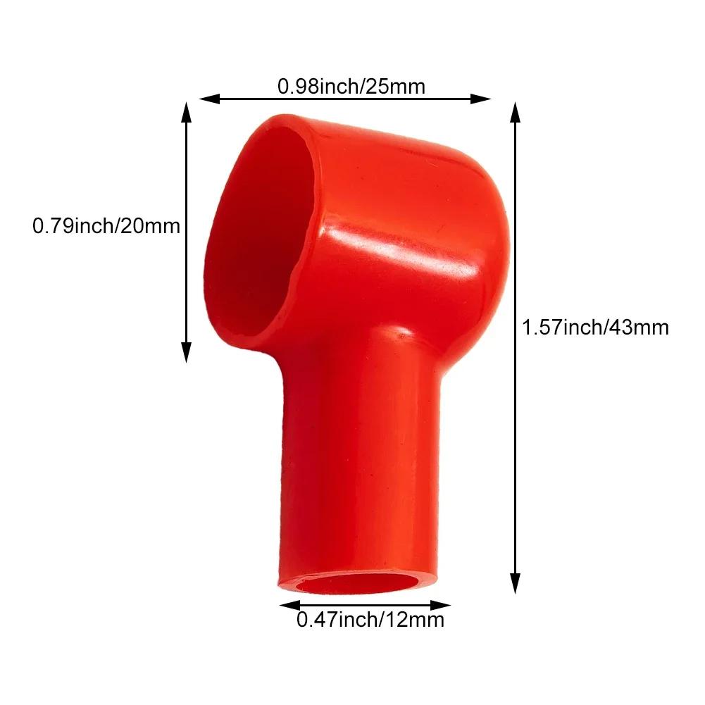 Durable Quality 20PCS Battery Insulation Cover Black Red Tool Parts Insulation Rubber Skin PVC Cable Protective Lug Cap 12x20mm