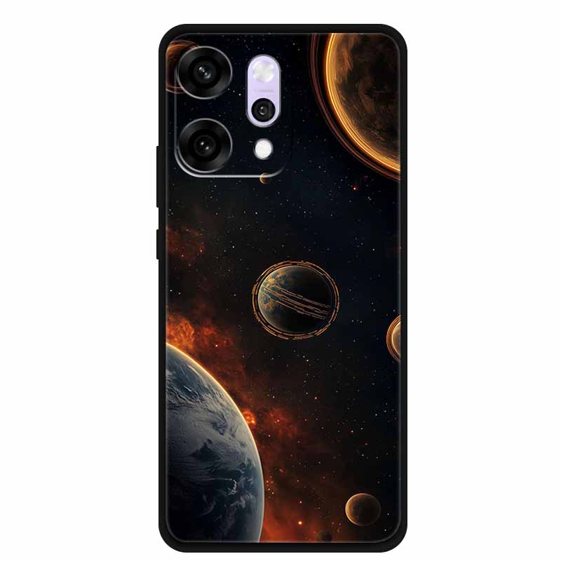 Мультяшный чехол для OPPO Reno 14 Pro, мягкий силиконовый чехол для телефона, Funda для OPPO Reno14Pro, черный ТПУ, защитный бампер, задняя крышка, мраморный, Para