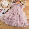 Qizlar uchun malika to'r qatlamlari tort ko'ylaklar Payet oqlangan partiya Tutu Balo to'y Vestidos Yozgi Bolalar Ruffles kiyimlari