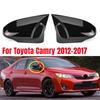 For Toyota Camry 2012-2017 Rearview Side Mirror Cover Wing Cap Sticker Exterior Door Rear View Case Trim Carbon Fiber Look Black