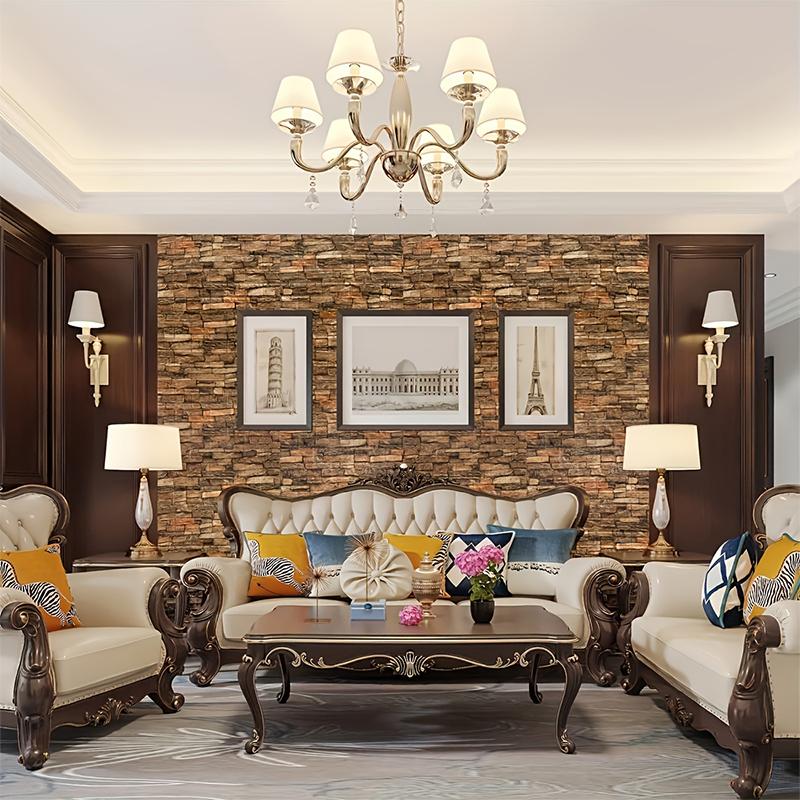 70см Обои самоклеящиеся с рисунком кирпича Водонепроницаемая 3D наклейка на стену Современный ТВ-фон Домашние декоративные обои
