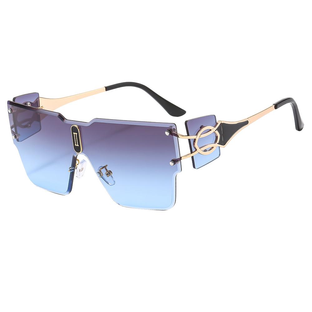 Новый брендовый дизайн для унисекс-нарядов с горячими солнцезащитными очками без оправы с обрезанными краями, большие модные мужские солнцезащитные очки, цельные солнцезащитные очки