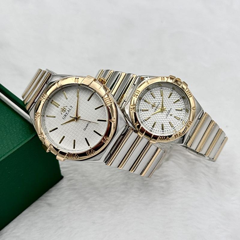 Мужские часы Бренд Люкс Водонепроницаемые Парные часы Золотые Классические Стальные Женские Модные Кварцевые Наручные часы Подарок