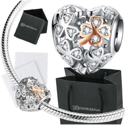 Charms Clover Heart Pr 925 Openwork Heart Pendant With Clovers