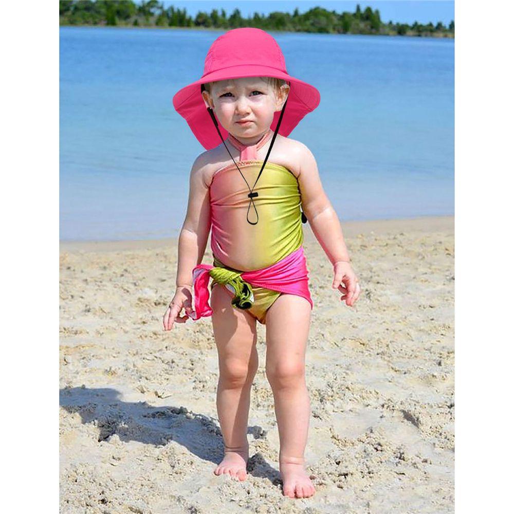 Large Brim Beach Hat Adjustable with Neck Flap Beach Play Hat Kids Sun Hat Sun Protection Hat
