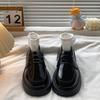Black Small Leather Shoes Women's Autumn New Versatile Flat-bottomed Uniform Flat-bottomed Soft Girl Single Shoes