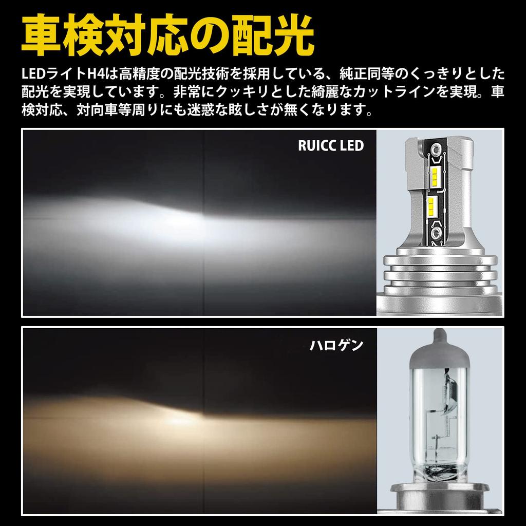 RUICC H4 LED Headlights for Super Vehicle Inspection CSP 60W X 6500K Constant Current Thermoelectric Separation Instant Truck Integrated LED Bulb of