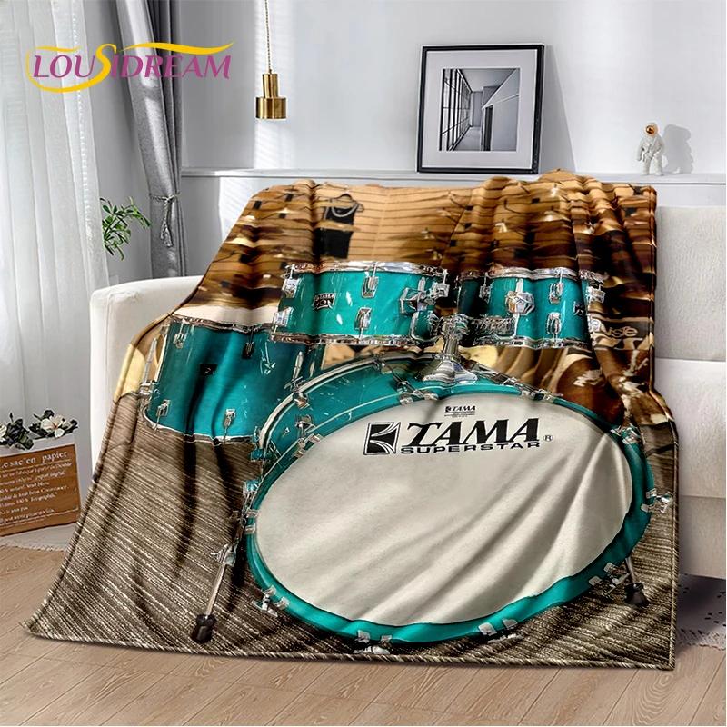 Music Instruments Drum Kit Drum Set Blanket,Soft Throw Blanket for Home Bedroom Bed Sofa Picnic Travel Office Cover Child Gift
