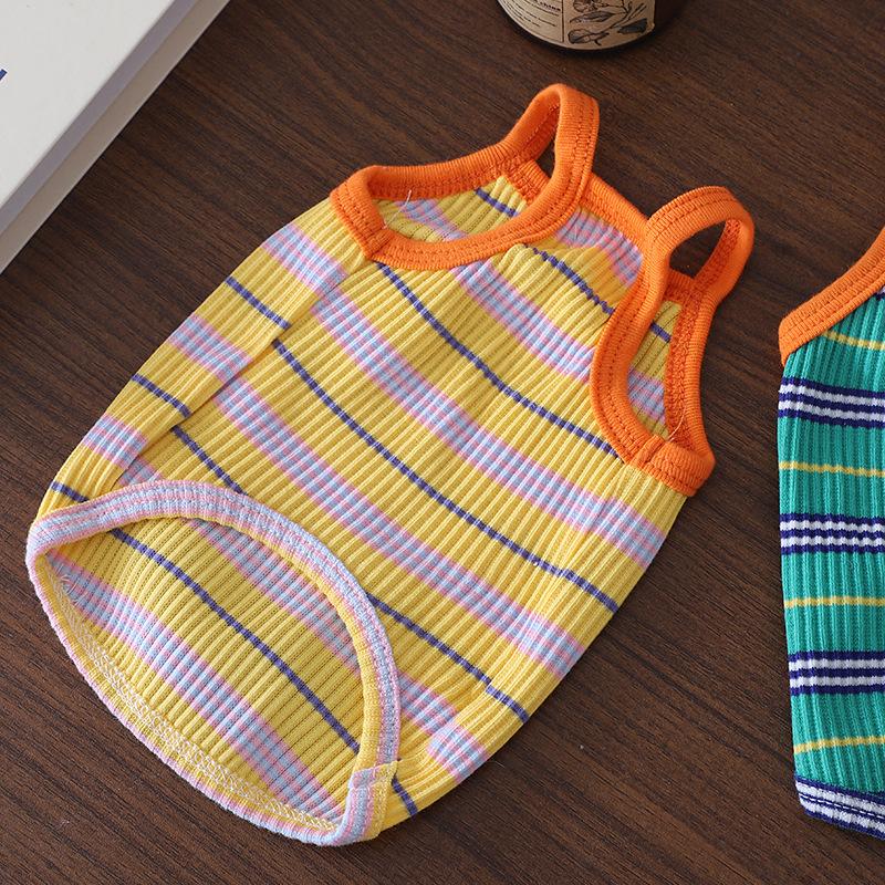 Pet Spring Thin Striped Vest Cat Breathable Sunscreen Vest Teddy Small Dog Top Dog Clothes for Small Dogs