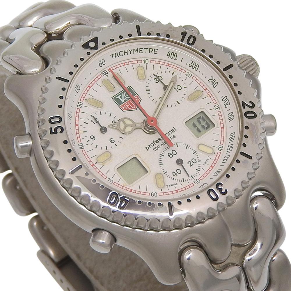 Tag Heuer Cell Watches CG1111-0 Белый циферблат Нержавеющая сталь Кварцевый хронограф мужские Б/У