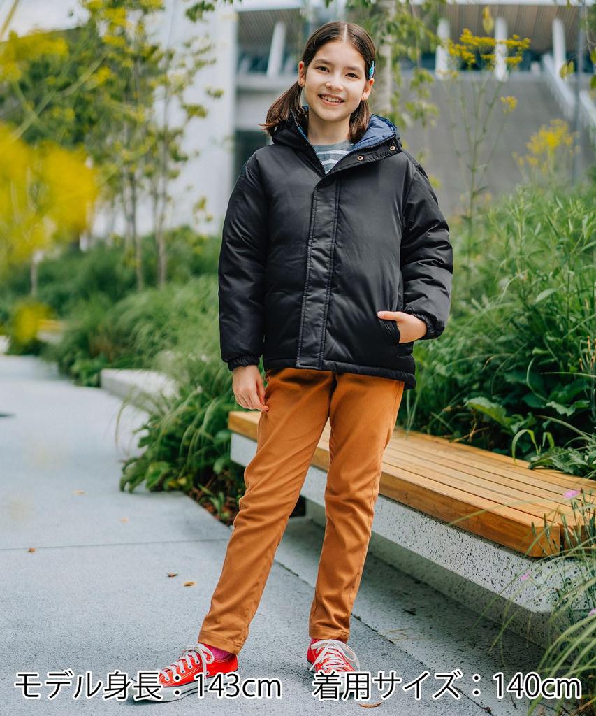 Cliff Mayer Mixture Down Lightly Outerwear for Kids and Size Black Jacket, Water-Repellent, Washable, Juniors, Unisex, 150,