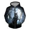 Men Zipper Hoodie Wolf 3D Printed Zipper Hoodie Men's Pullover Fashion Casual Sweater Street Harajuku Clothing Spring and Autumn