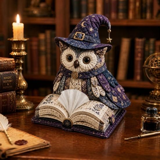 Huaqianguhh Набор для изготовления DIY чехла на коробку с салфетками, форма совы, лоскутное шитье с мягкими текстурами, ручная работа для любителей рукоделия, начинающих
