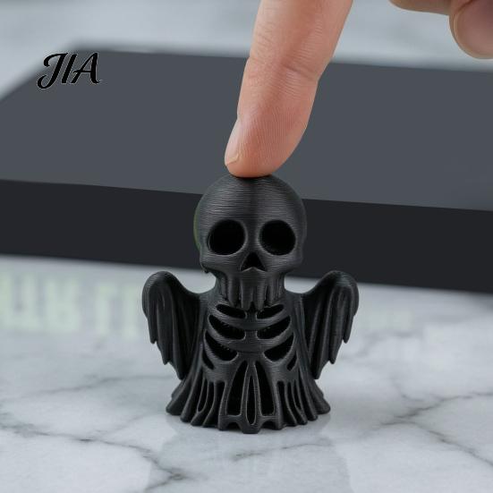 Unique Horror Trendy Toys 3D Printed Cthulhu Skull Statue, Gothic Hollow Skeleton Decor, Matte Black Retro Style Bone Texture Crafts Figurine