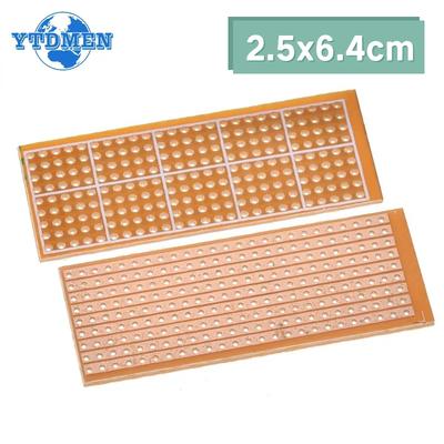 Односторонняя печатная плата 2,5x6,4 см DIY Универсальная макетная плата для экспериментов Однорядное сквозное отверстие 25x64 мм