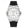 Ofns Men's Simple Quartz Watch Single Dial Single Calendar Waterproof Silicone Strap Wristwatch For Teen Boys Students School