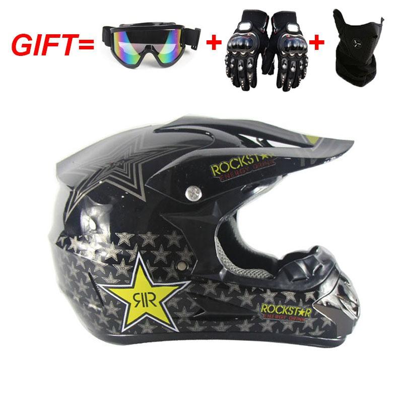 Полнолицевой шлем для квадроцикла для взрослых с визором, маской, перчатками, сертифицированный DOT, ABS, для бездорожья, мотоцикла