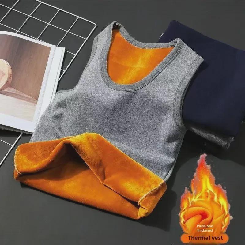 Мужской утепленный жилет без рукавов с подкладкой из бархата