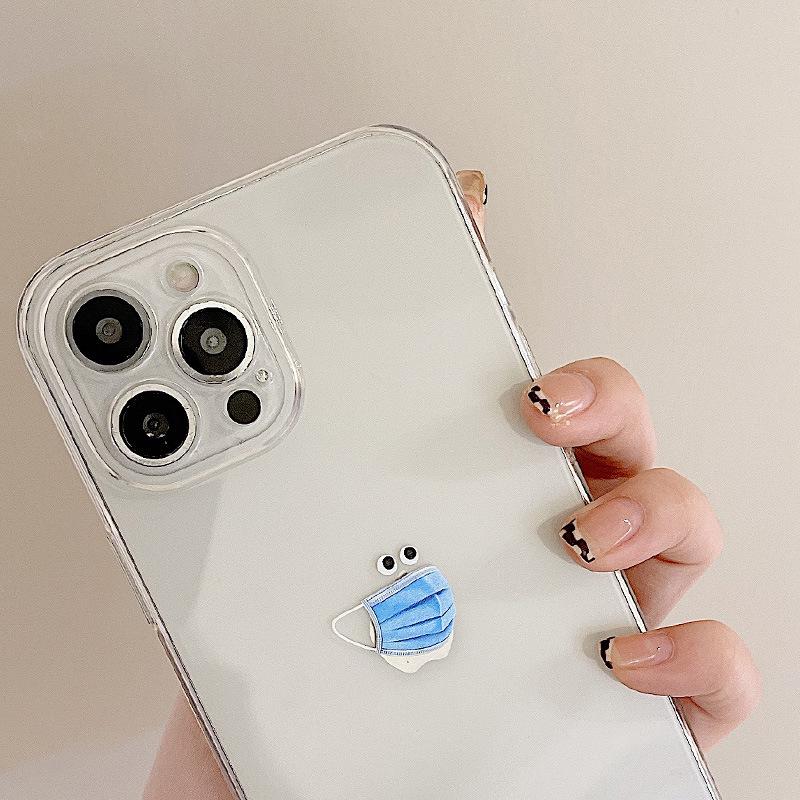 Прозрачный чехол Zhitai из ТПУ для iPhone 14 Pro Max с дизайном с мелкими отверстиями и выражением маски