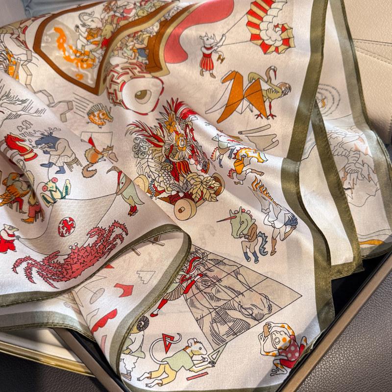 1116 new white mulberry silk silk scarf, female spring and autumn give mother girlfriend small square birthday gift shawl