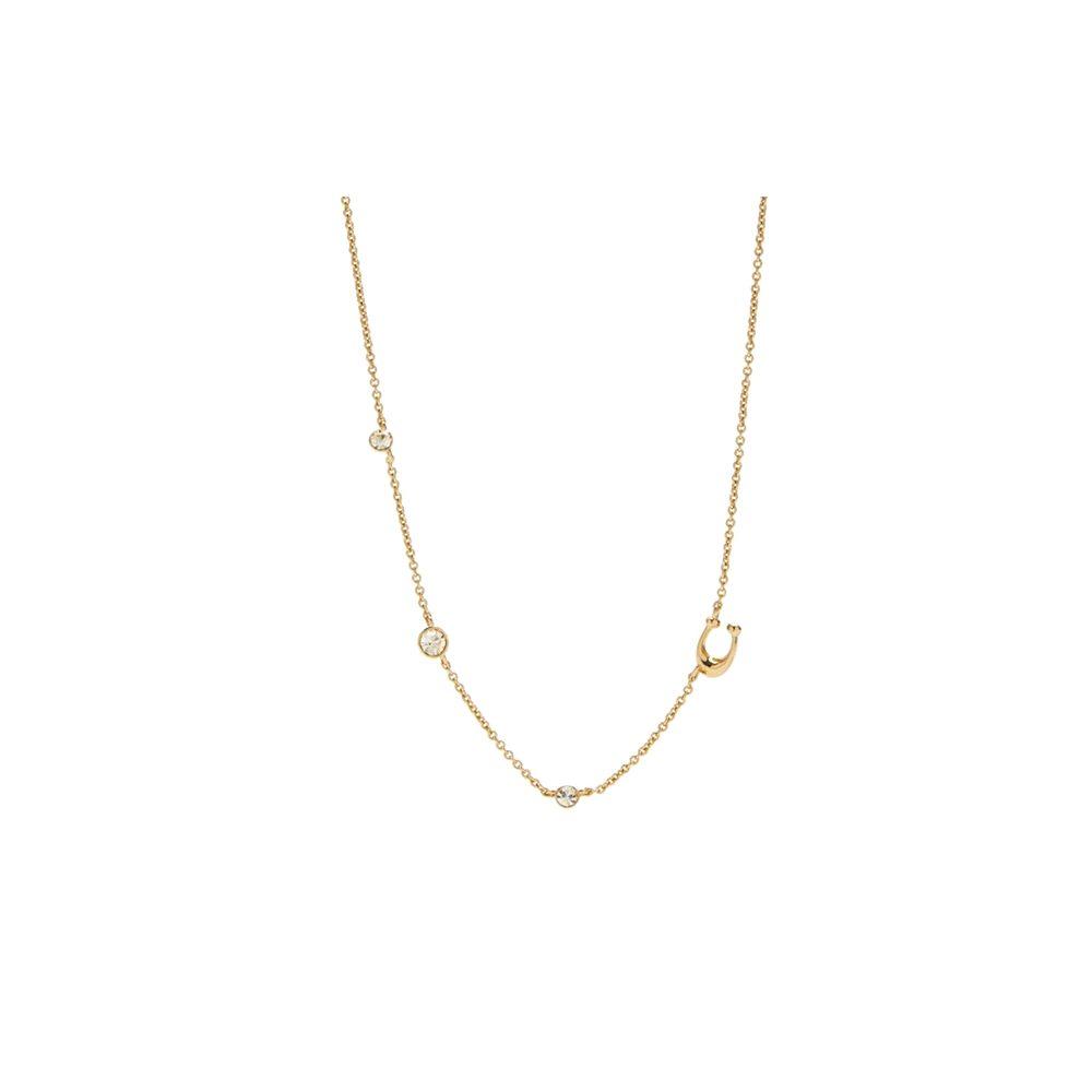 COACH Brass, Precious Metal Plated, Glass Necklaces Women's Gold C9448-GLD