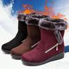 New Snow Boots Women's Flat Heel Casual Boots Winter Warm Cotton Shoes Large Boots