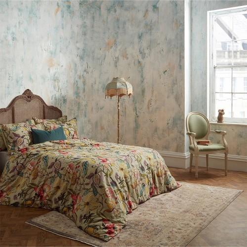 EW By Edinburgh Weavers Morton Contrast Piping Sateen Floral Duvet Cover Set