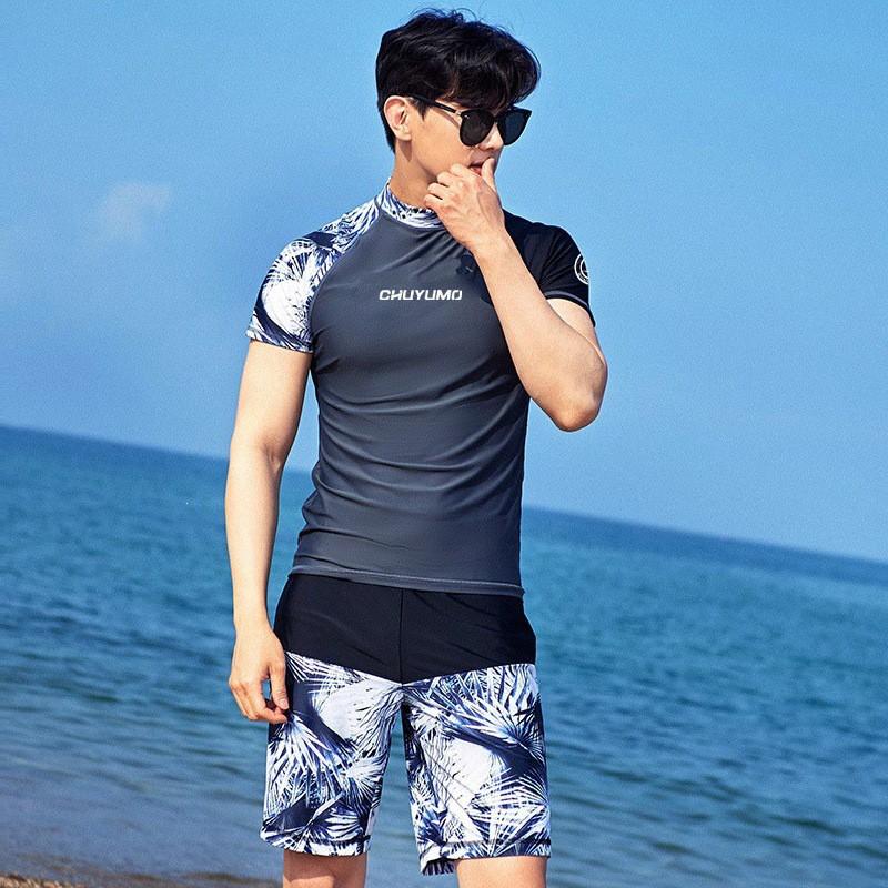 Quick-Dry Rash Guard Set Surfing Diving Swimming UV Protection Two-Piece Swimwear Unisex