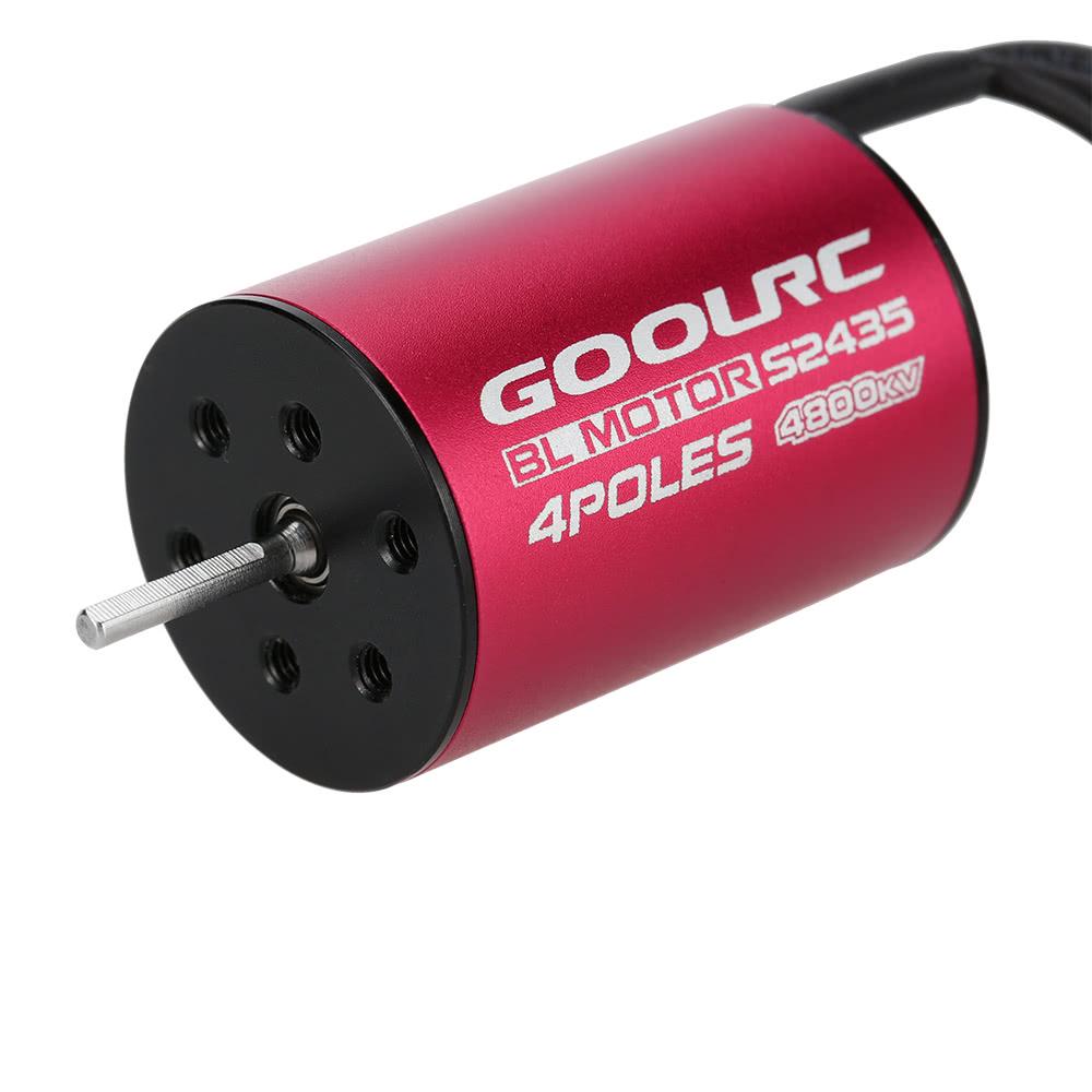 S2435 4800KV Бесколлекторный Двигатель без Датчиков и 25A Бесколлекторный Регулятор Хода (ESC) Комплект для Радиоуправляемых Машин и Грузовиков Масштаба 1/16 1/18